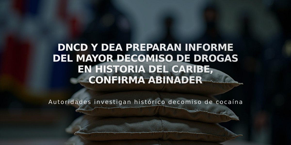 DNCD y DEA preparan informe del mayor decomiso de drogas en historia del Caribe, confirma Abinader