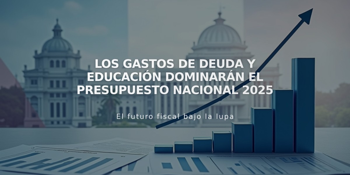 Los gastos de Deuda y Educación dominarán el presupuesto nacional 2025