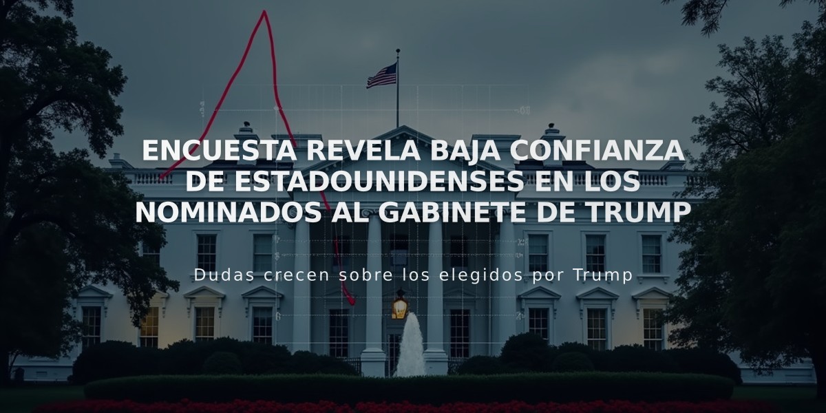 Encuesta revela baja confianza de estadounidenses en los nominados al gabinete de Trump