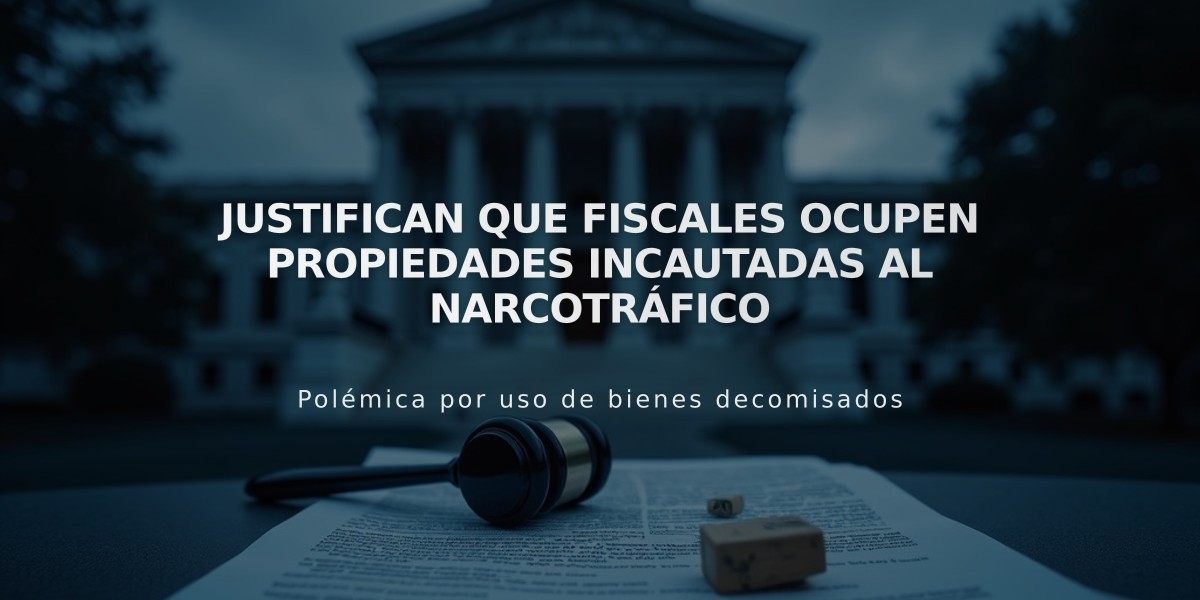 Justifican que fiscales ocupen propiedades incautadas al narcotráfico