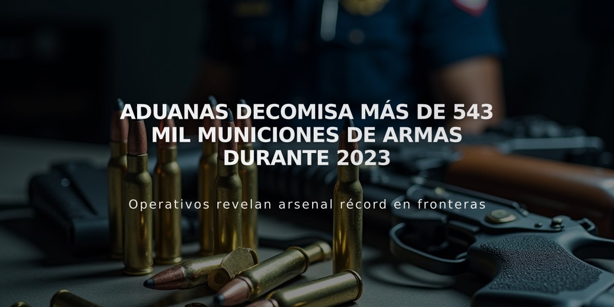 Aduanas decomisa más de 543 mil municiones de armas durante 2023