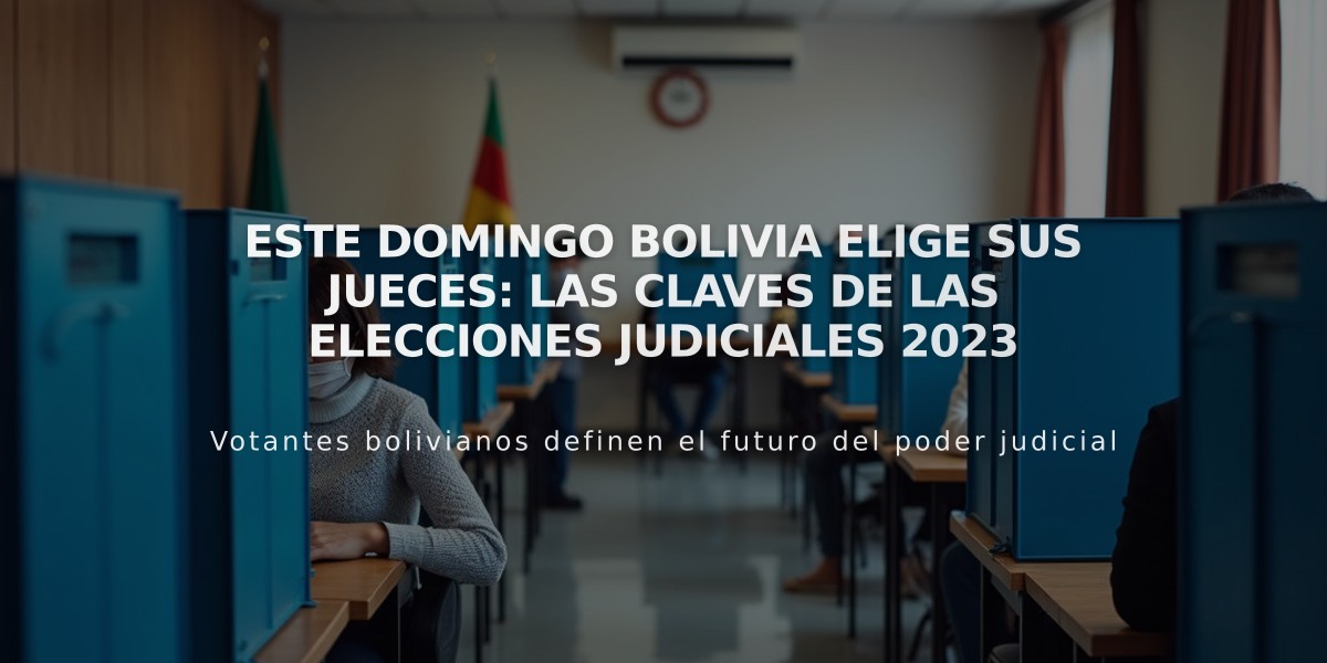 Este domingo Bolivia elige sus jueces: Las claves de las elecciones judiciales 2023