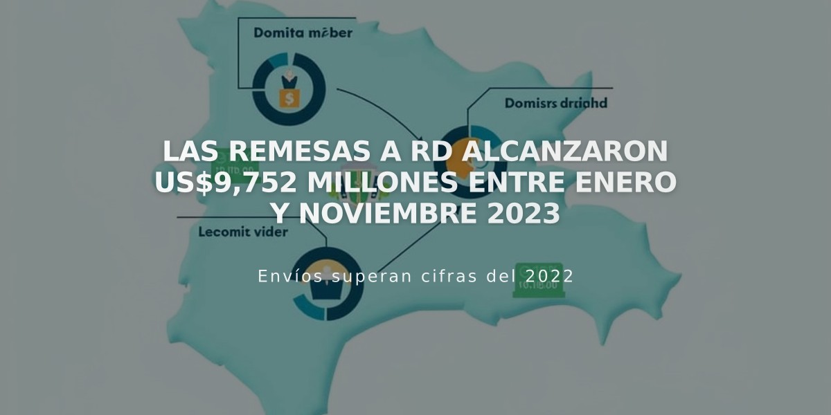 Las remesas a RD alcanzaron US$9,752 millones entre enero y noviembre 2023