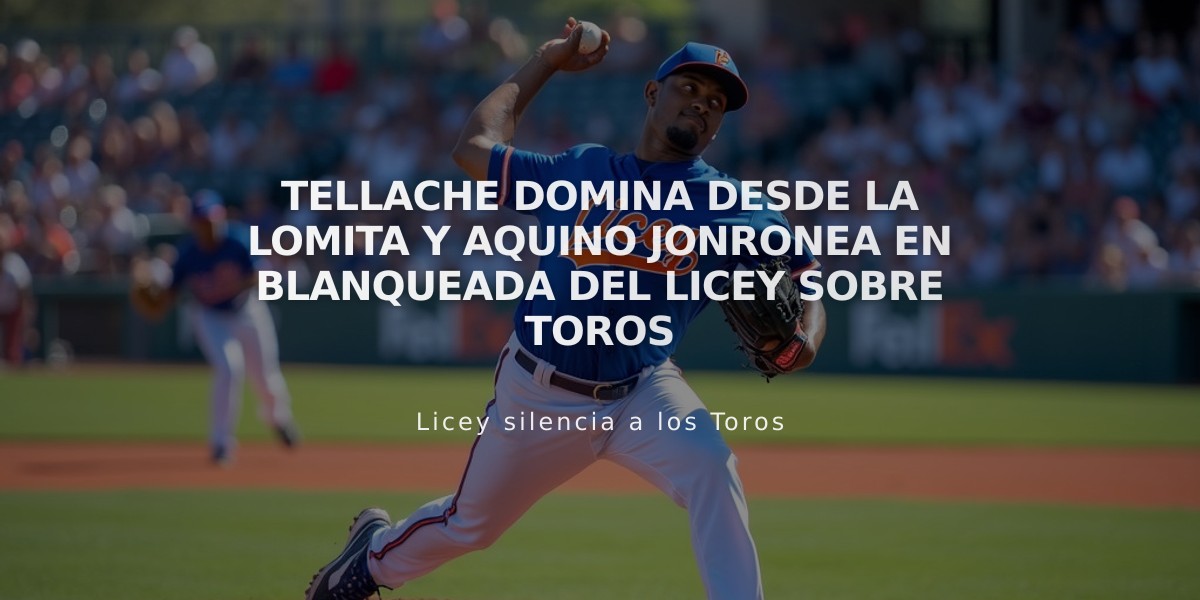 Tellache domina desde la lomita y Aquino jonronea en blanqueada del Licey sobre Toros