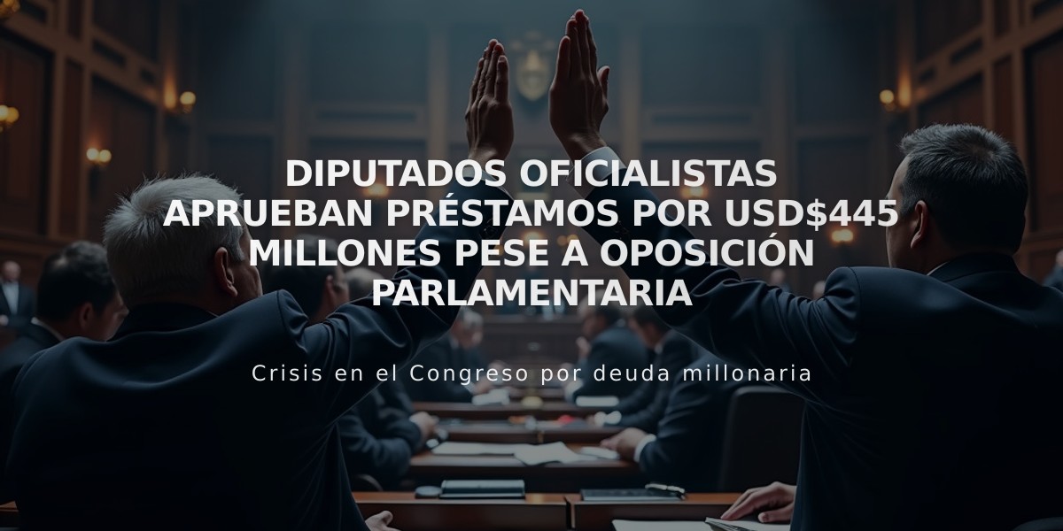 Diputados oficialistas aprueban préstamos por USD$445 millones pese a oposición parlamentaria