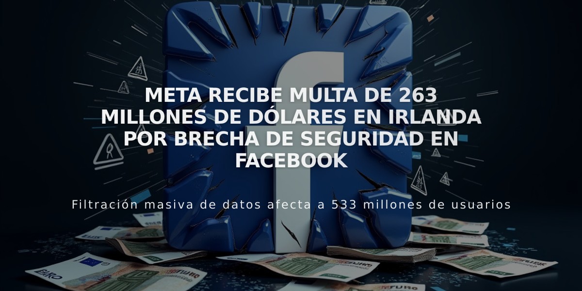 Meta recibe multa de 263 millones de dólares en Irlanda por brecha de seguridad en Facebook