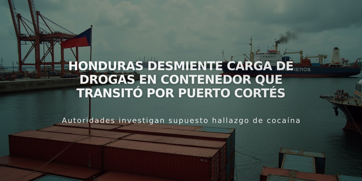 Honduras desmiente carga de drogas en contenedor que transitó por Puerto Cortés