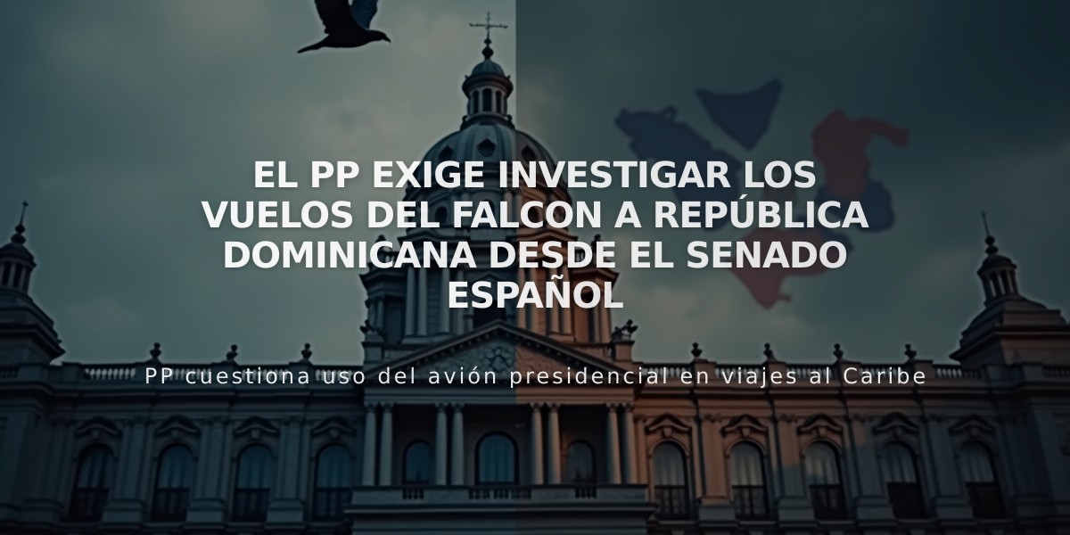 El PP exige investigar los vuelos del Falcon a República Dominicana desde el Senado español