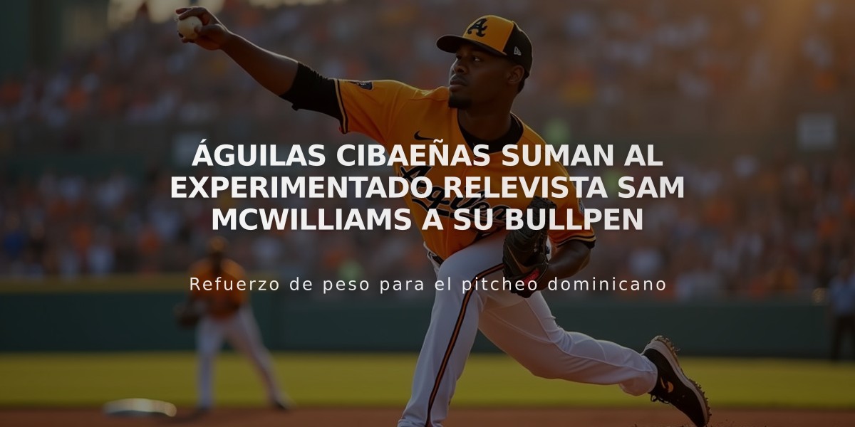 Águilas Cibaeñas suman al experimentado relevista Sam McWilliams a su bullpen