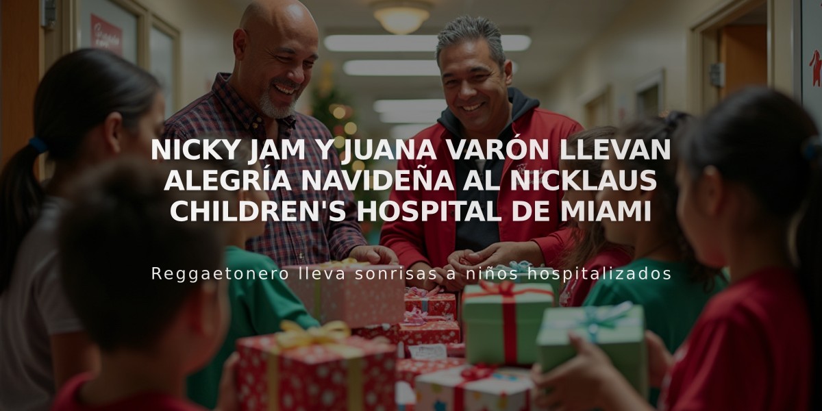 Nicky Jam y Juana Varón llevan alegría navideña al Nicklaus Children's Hospital de Miami