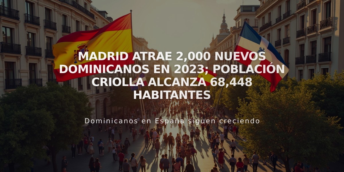 Madrid atrae 2,000 nuevos dominicanos en 2023; población criolla alcanza 68,448 habitantes