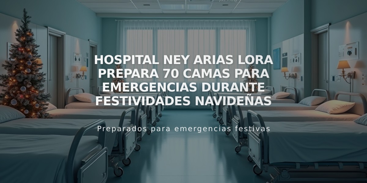 Hospital Ney Arias Lora prepara 70 camas para emergencias durante festividades navideñas