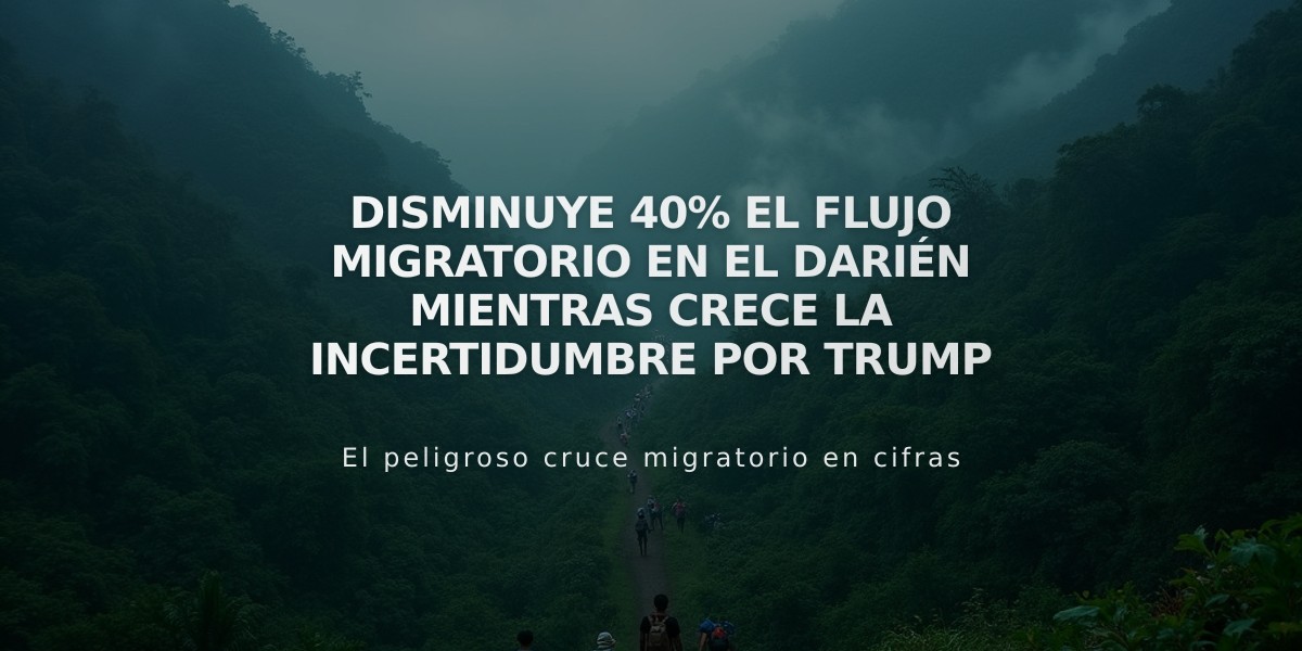 Disminuye 40% el flujo migratorio en el Darién mientras crece la incertidumbre por Trump