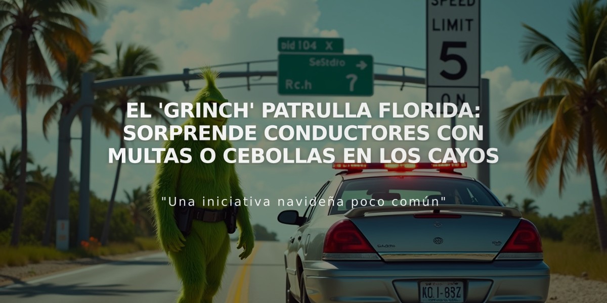 El 'Grinch' patrulla Florida: Sorprende conductores con multas o cebollas en los Cayos