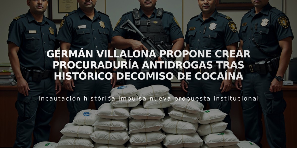 Germán Villalona propone crear Procuraduría Antidrogas tras histórico decomiso de cocaína