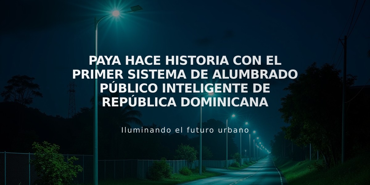 Paya hace historia con el primer sistema de alumbrado público inteligente de República Dominicana