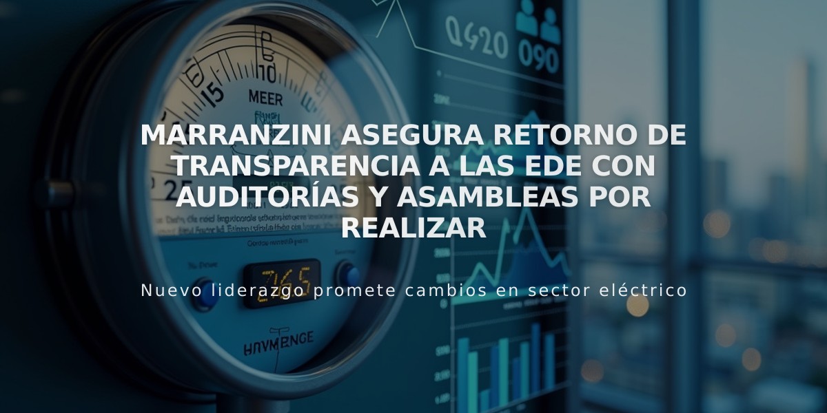 Marranzini asegura retorno de transparencia a las EDE con auditorías y asambleas por realizar