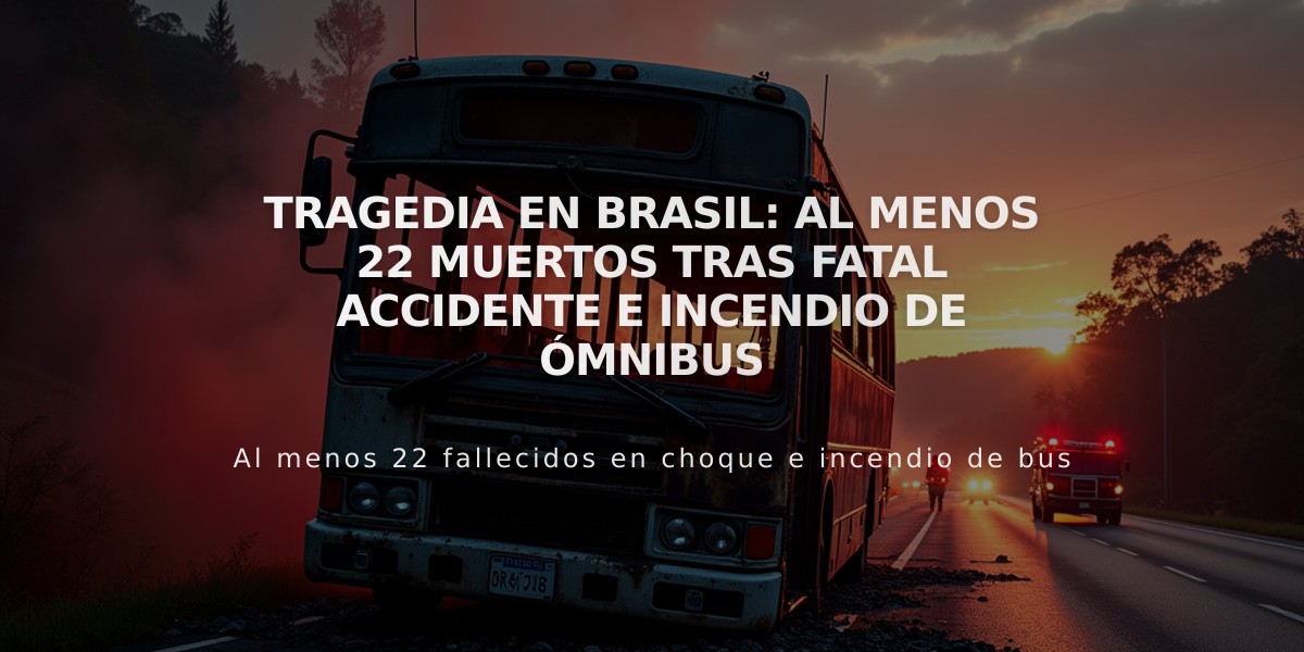 Tragedia en Brasil: Al menos 22 muertos tras fatal accidente e incendio de ómnibus