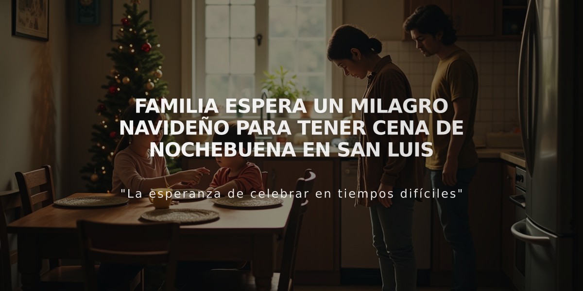 Familia espera un milagro navideño para tener cena de Nochebuena en San Luis