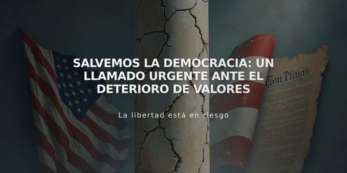 Salvemos la democracia: un llamado urgente ante el deterioro de valores