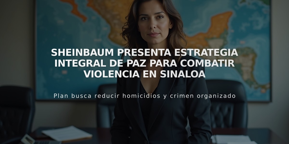 Sheinbaum presenta estrategia integral de paz para combatir violencia en Sinaloa