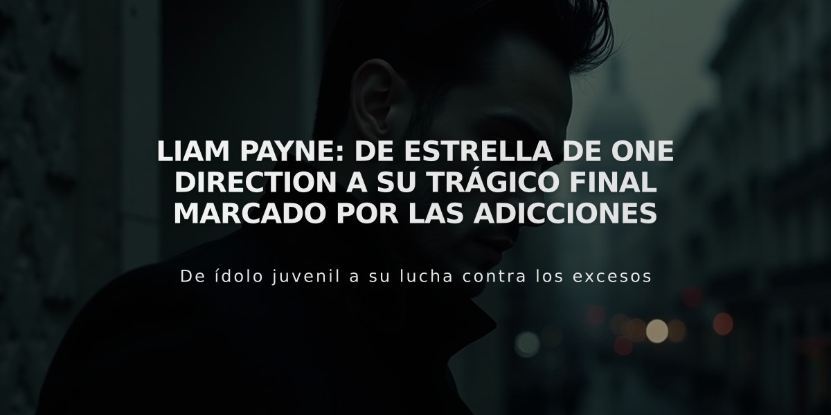 Liam Payne: de estrella de One Direction a su trágico final marcado por las adicciones