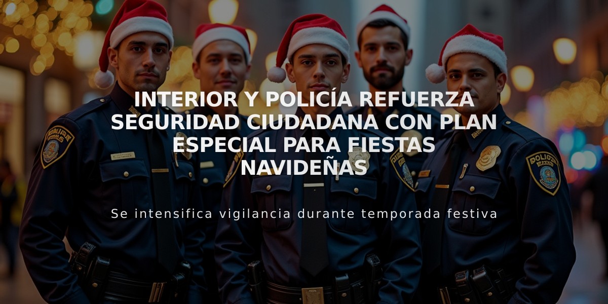 Interior y Policía refuerza seguridad ciudadana con plan especial para fiestas navideñas