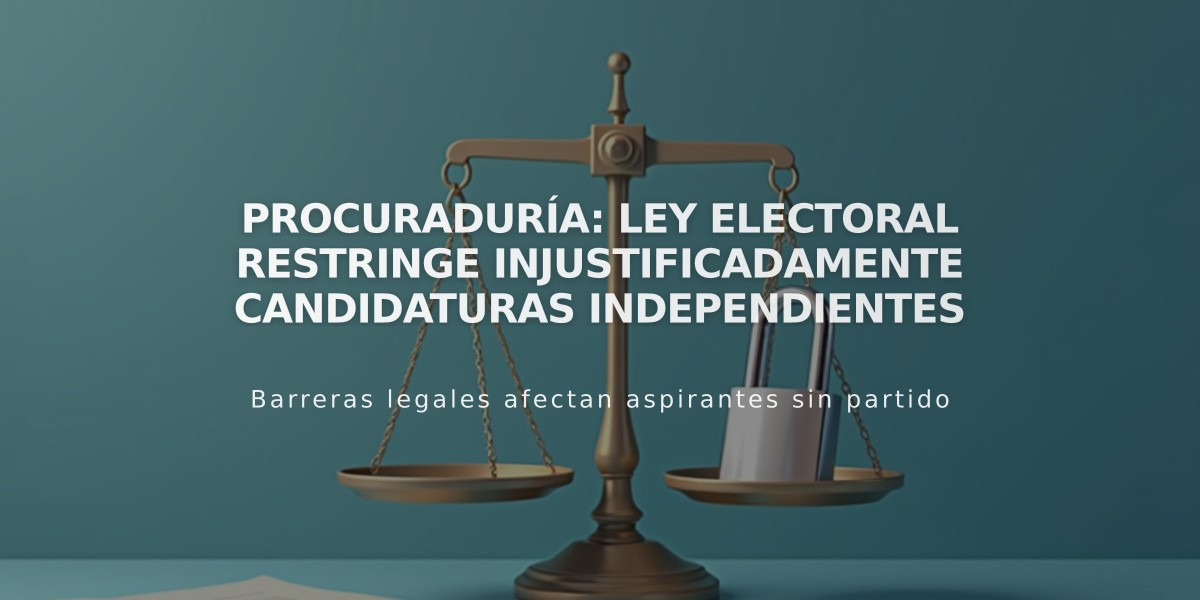 Procuraduría: Ley Electoral restringe injustificadamente candidaturas independientes