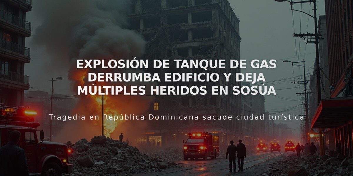 Explosión de tanque de gas derrumba edificio y deja múltiples heridos en Sosúa