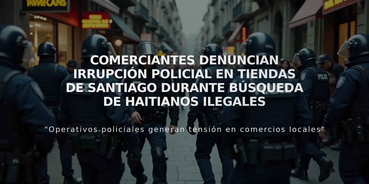 Comerciantes denuncian irrupción policial en tiendas de Santiago durante búsqueda de haitianos ilegales