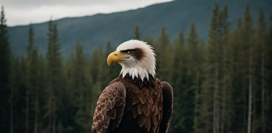 Águila calva posada en rama