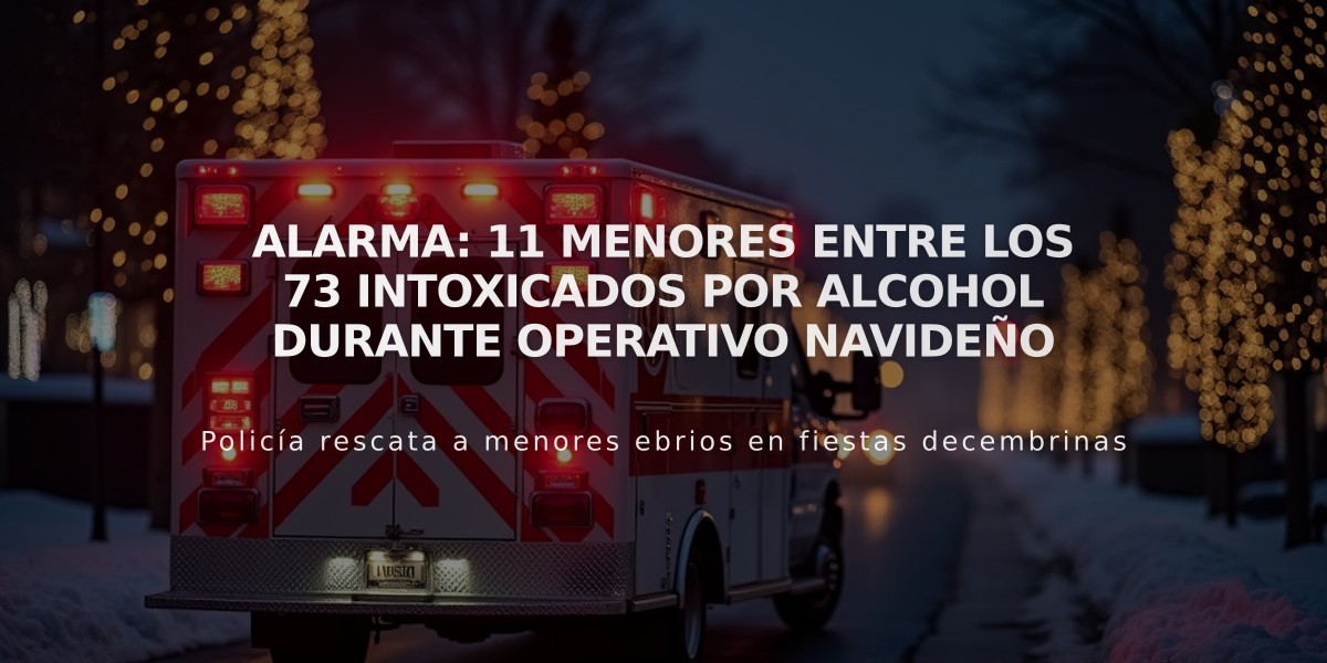 Alarma: 11 menores entre los 73 intoxicados por alcohol durante operativo navideño