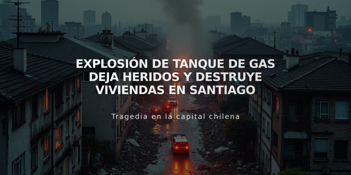 Explosión de tanque de gas deja heridos y destruye viviendas en Santiago