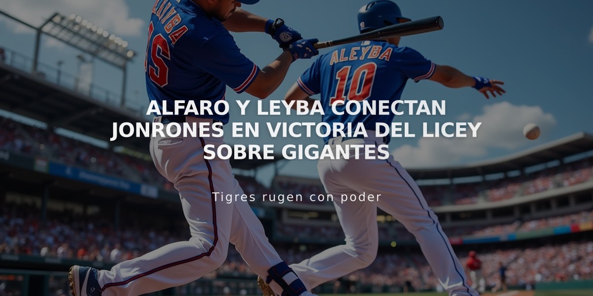 Alfaro y Leyba conectan jonrones en victoria del Licey sobre Gigantes