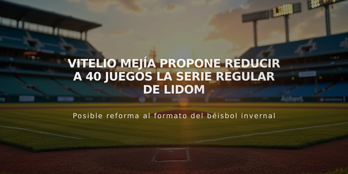 Vitelio Mejía propone reducir a 40 juegos la serie regular de LIDOM