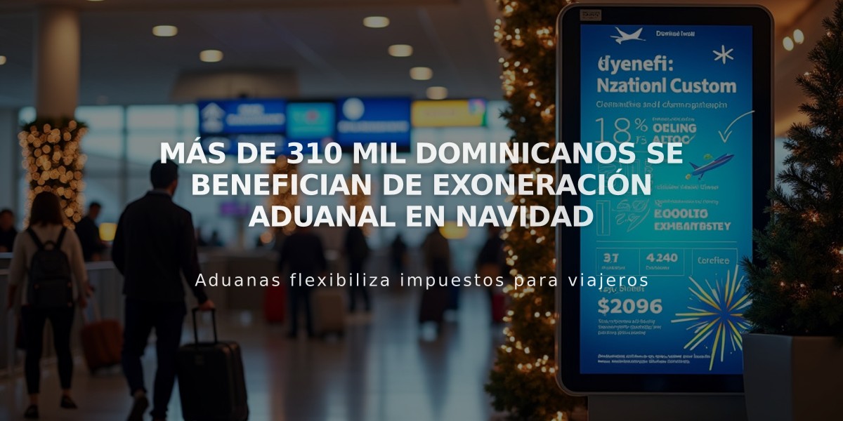 Más de 310 mil dominicanos se benefician de exoneración aduanal en Navidad