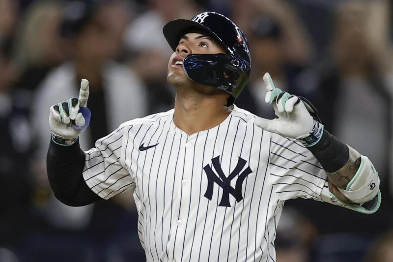 Jugador de los Yankees uniformado