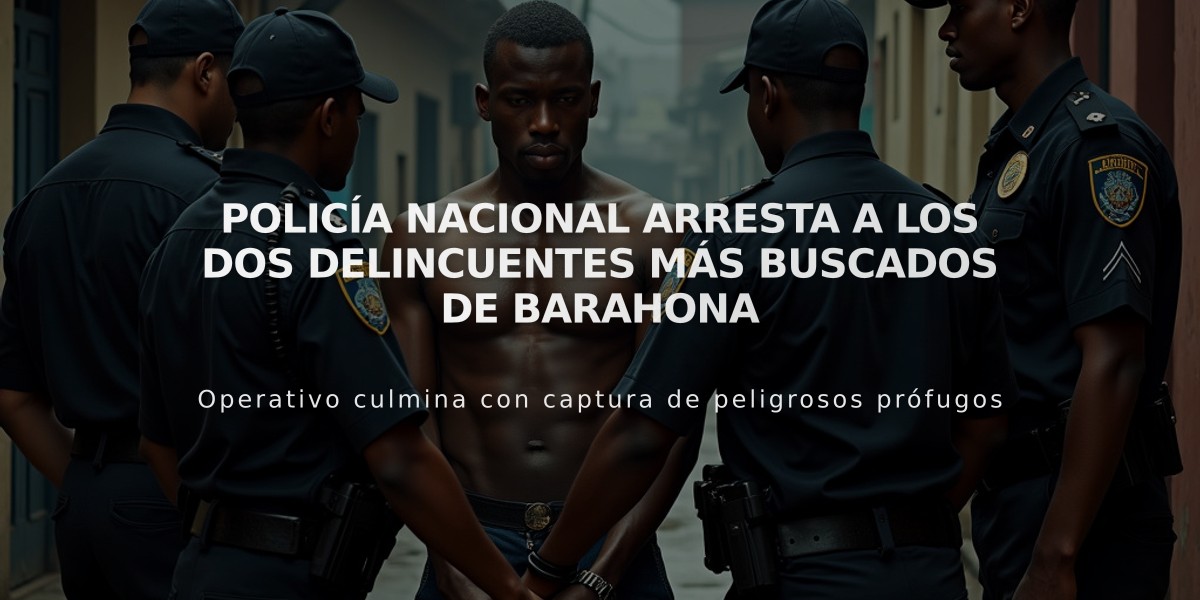 Policía Nacional arresta a los dos delincuentes más buscados de Barahona