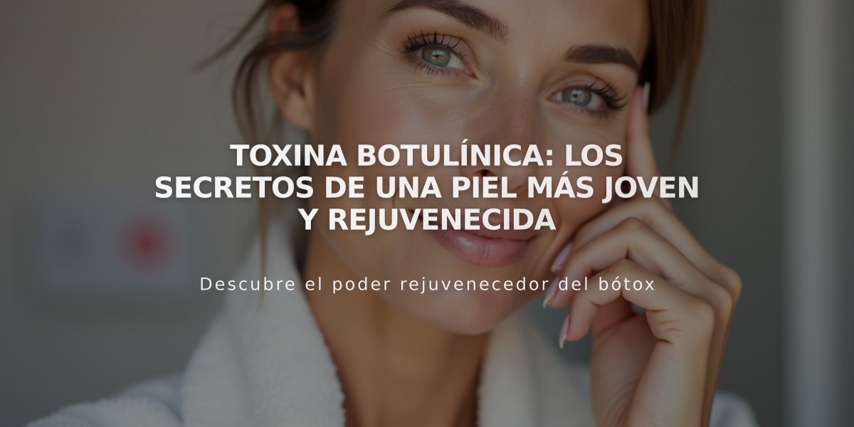 Toxina botulínica: Los secretos de una piel más joven y rejuvenecida