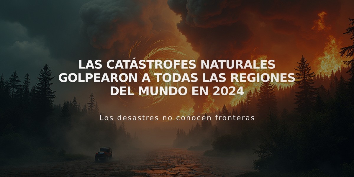 Las catástrofes naturales golpearon a todas las regiones del mundo en 2024