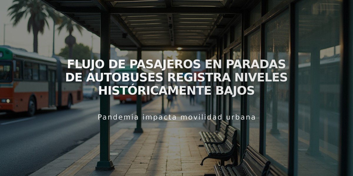 Flujo de pasajeros en paradas de autobuses registra niveles históricamente bajos