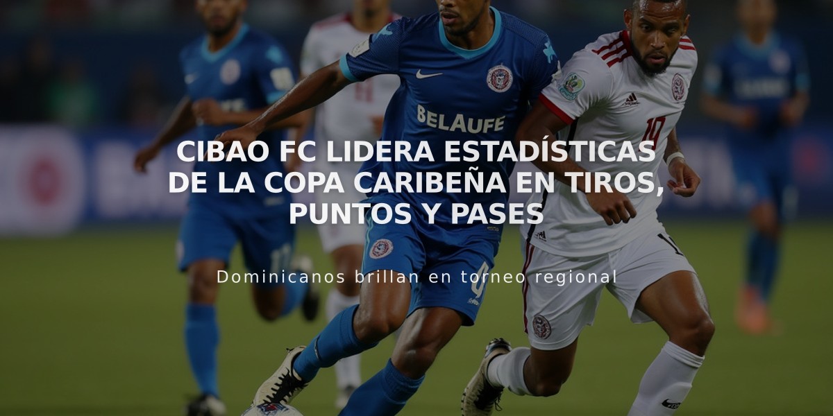 Cibao FC lidera estadísticas de la Copa Caribeña en tiros, puntos y pases