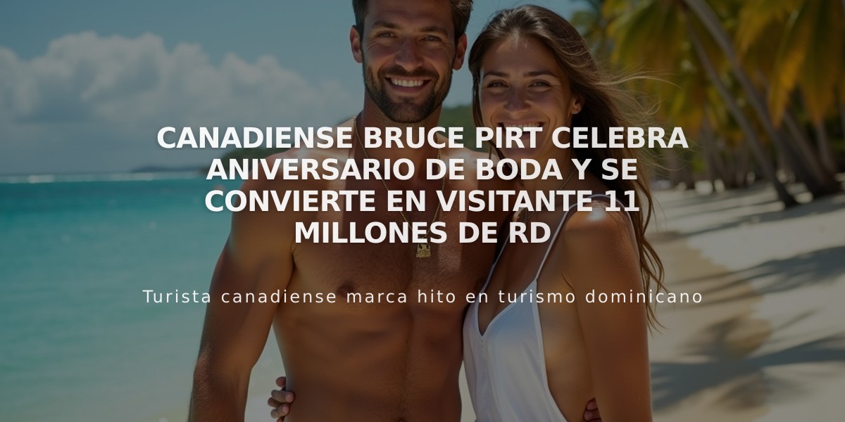 Canadiense Bruce Pirt celebra aniversario de boda y se convierte en visitante 11 millones de RD