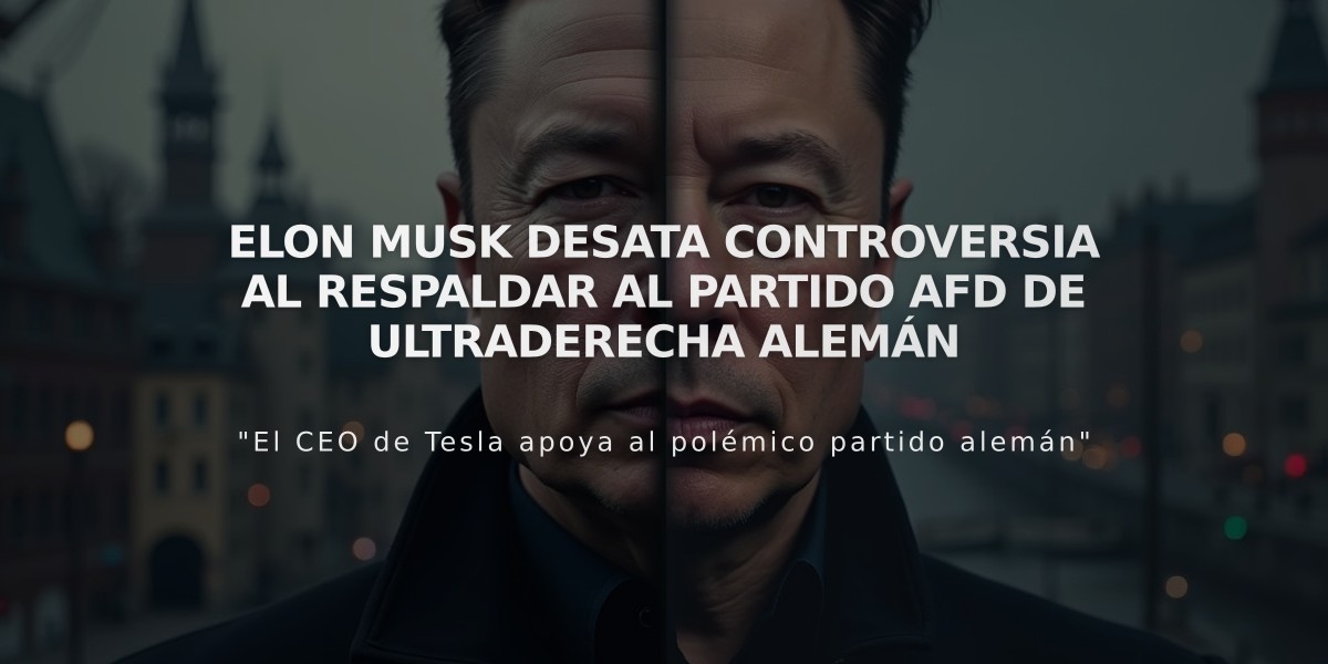 Elon Musk desata controversia al respaldar al partido AfD de ultraderecha alemán