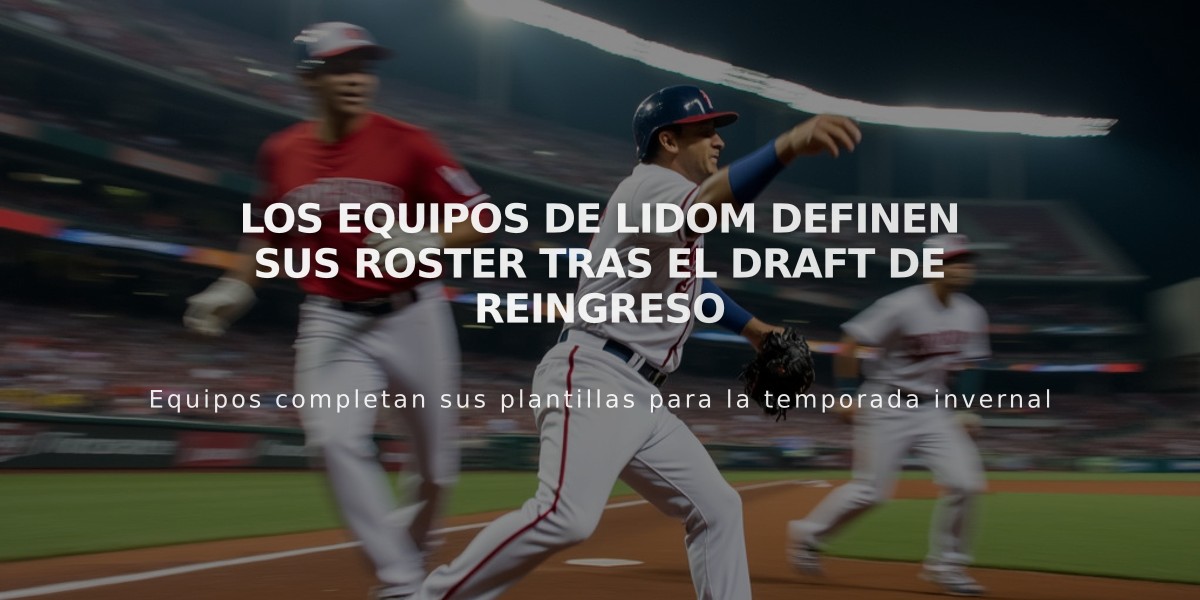 Los equipos de LIDOM definen sus roster tras el draft de reingreso