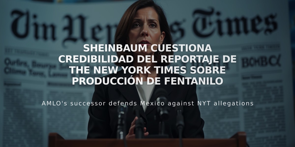 Sheinbaum cuestiona credibilidad del reportaje de The New York Times sobre producción de fentanilo