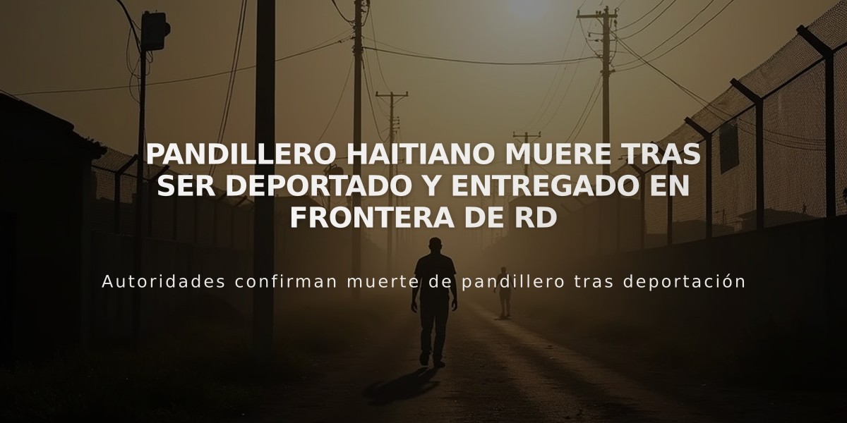 Pandillero haitiano muere tras ser deportado y entregado en frontera de RD