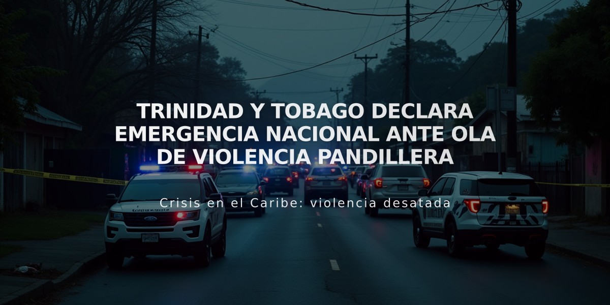 Trinidad y Tobago declara emergencia nacional ante ola de violencia pandillera