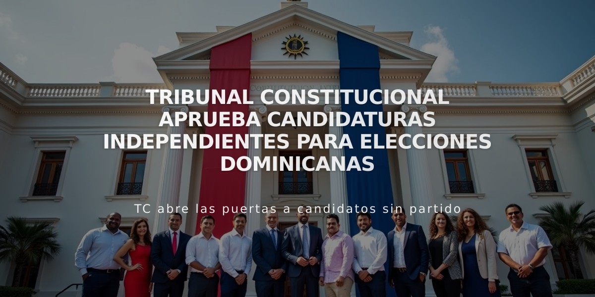 Tribunal Constitucional aprueba candidaturas independientes para elecciones dominicanas