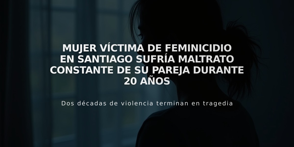 Mujer víctima de feminicidio en Santiago sufría maltrato constante de su pareja durante 20 años